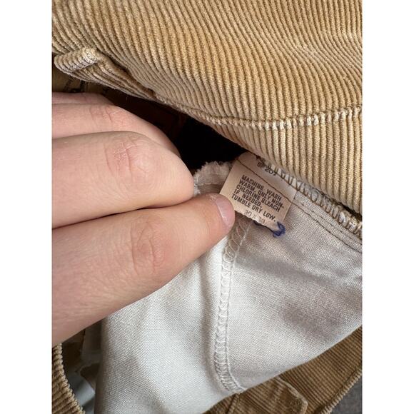 VINTAGE 80s Levis 505 Corduroy Pants Mens 30x30 Tan Straight Leg White Tab Retro - Picture 10 of 11